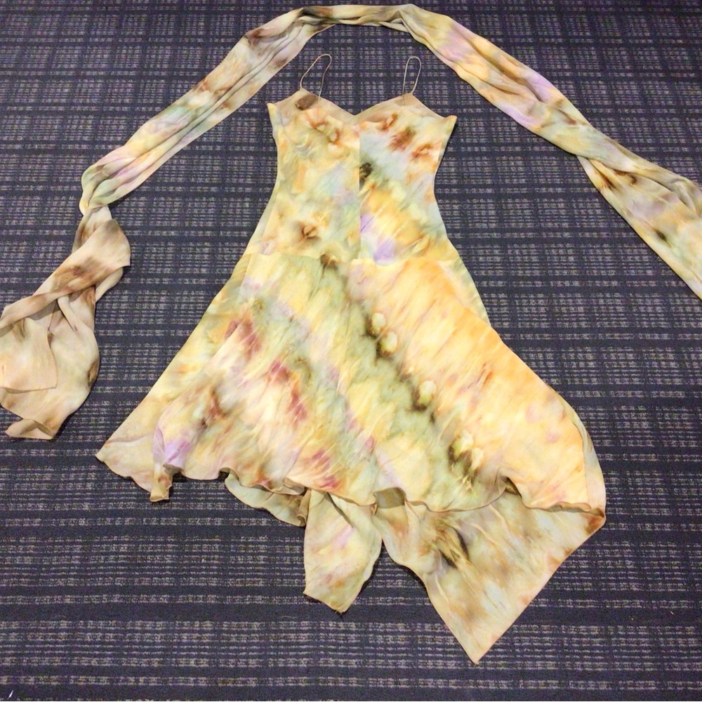 Asymmetrical Spaghetti strap dress, yellow from Southland